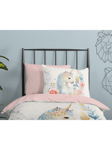 Pure Microvezel beddengoedset "Unidream" wit/lichtroze