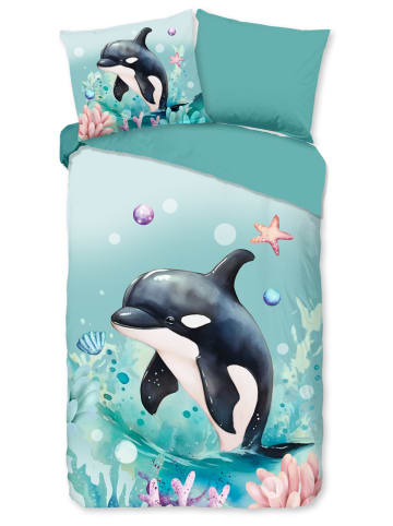 Pure Komplet pościeli w kolorze błękitno-turkusowym z mikrofibry