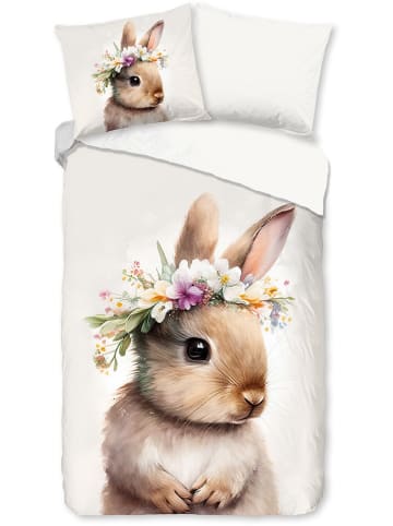 Pure Microvezel beddengoedset "Evi" wit/lichtbruin