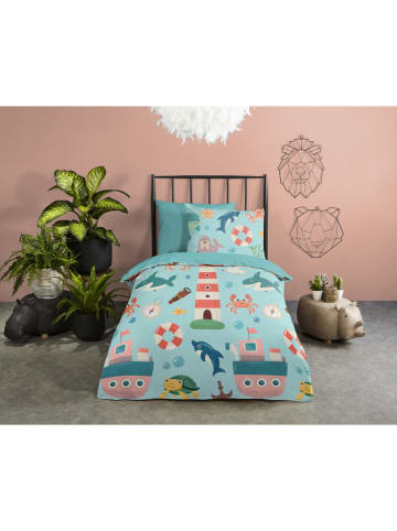 Pure Mikrofaser-Bettwäsche-Set "Sailor" in Türkis