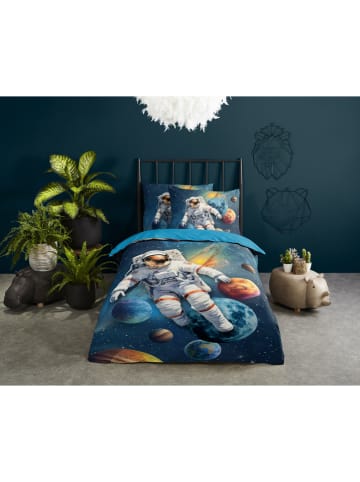 Pure Microvezel beddengoedset "Saros" donkerblauw/blauw
