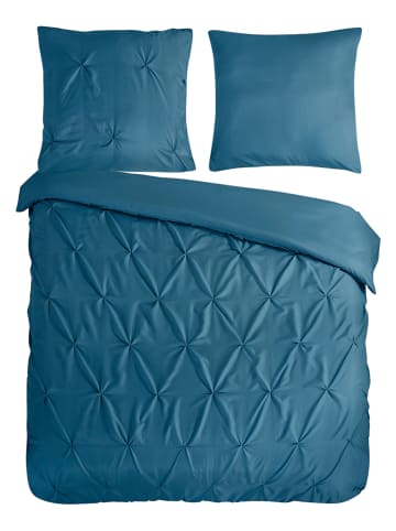 Pure Komplet pościeli "Elegance" w kolorze morskim z mikrofibry