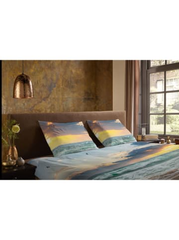 Pure Komplet pościeli "Samui" w kolorze niebiesko-beżowym z mikrofibry