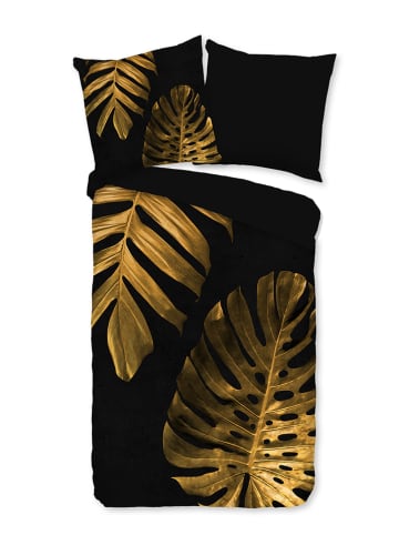 Pure Mikrofaser-Bettwäsche-Set "Kimberly" in Schwarz/ Gold