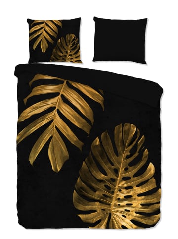 Pure Mikrofaser-Bettwäsche-Set "Kimberly" in Schwarz/ Gold