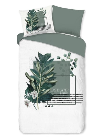 Pure Komplet pościeli "Green Boho" w kolorze biało-zielonym z mikrofibry