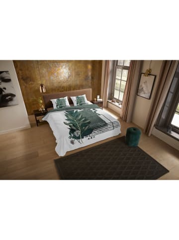 Pure Microvezel beddengoedset "Green Boho" wit/groen