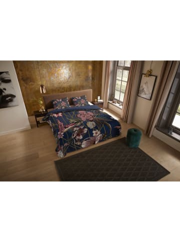 Pure Microvezel beddengoedset "Jos" donkerblauw/lichtroze