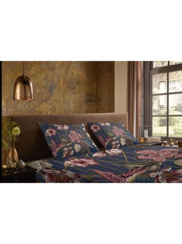 Pure Microvezel beddengoedset "Jos" donkerblauw/lichtroze