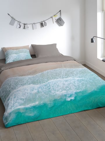 Pure Mikrofaser-Bettwäsche-Set "Holiday" in Blau/ Bunt