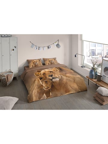 Pure Komplet pościeli "Lovely" w kolorze jasnobrązowym z mikrofibry