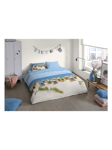 Pure Microvezel beddengoedset "Relax" lichtblauw/beige