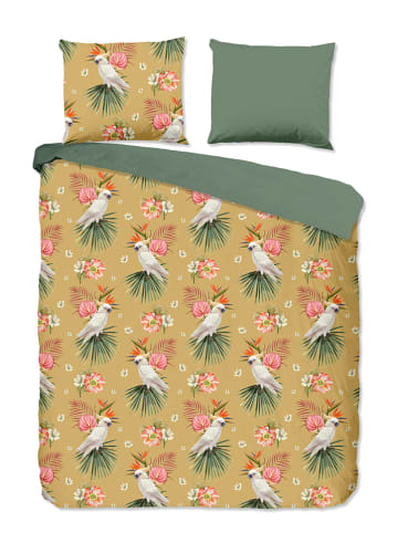 Pure Microvezel beddengoedset "Kakatoe" geel/groen