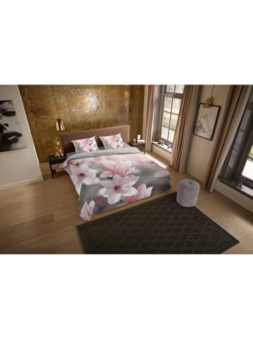 Pure Microvezel beddengoedset "Magna" grijs/lichtroze