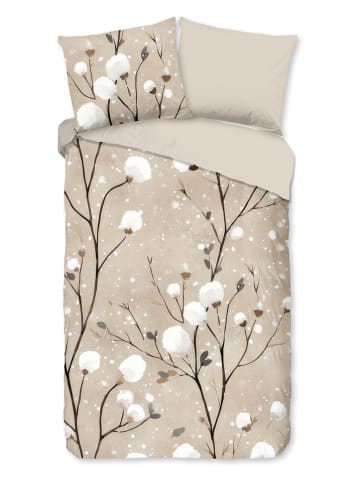 Pure Komplet pościeli "Ralfa" w kolorze beżowo-białym z mikrofibry