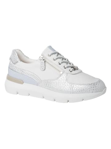 HASSIA Skórzane sneakersy "Bordeaux" w kolorze srebrno-biało-błękitnym