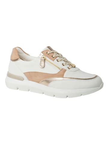 HASSIA Leren sneakers "Bordeaux" wit/lichtbruin