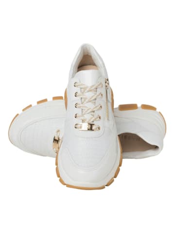 HASSIA Skórzane sneakersy "Lissabon" w kolorze białym