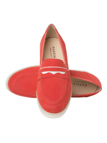 HASSIA Skórzane mokasyny "Sevilla" w kolorze czerwonym