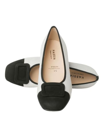 HASSIA Leder-Pumps "Evelyn" in Weiß/ Schwarz