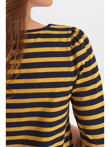 NÜMPH Longsleeve geel/donkerblauw