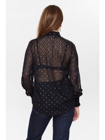 NÜMPH Blouse zwart/meerkleurig
