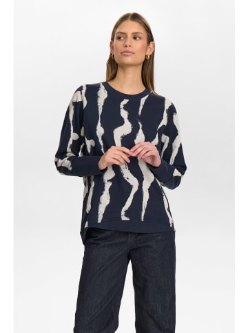 NÜMPH Sweatshirt in Dunkelblau/ Creme