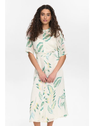 NÜMPH Kleid "Nukyndall" in Creme/ Grün