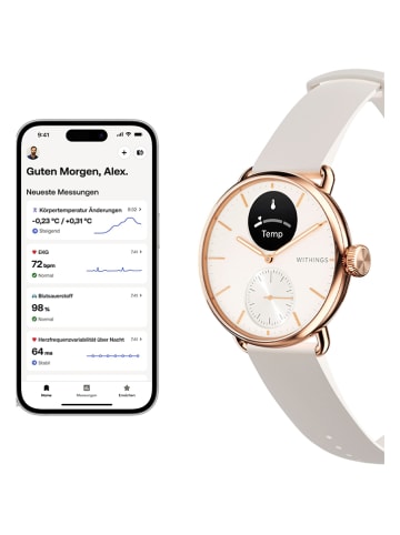 WITHINGS Smartwatch "ScanWatch 2" in Gold/ Weiß