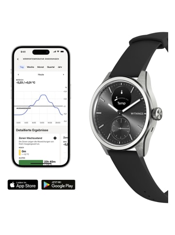 WITHINGS Smartwatch "ScanWatch 2" w kolorze srebrno-czarnym