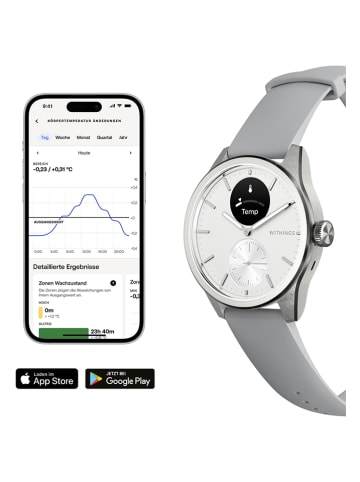 WITHINGS Smartwatch "ScanWatch 2" w kolorze srebrno-szarym