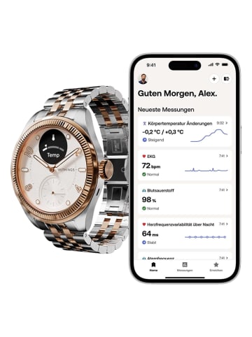 WITHINGS Smartwatch "Brilliant" w kolorze złoto-srebrnym