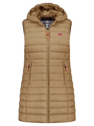 Geographical Norway Doorgestikte bodywarmer "Vatikolor" lichtbruin