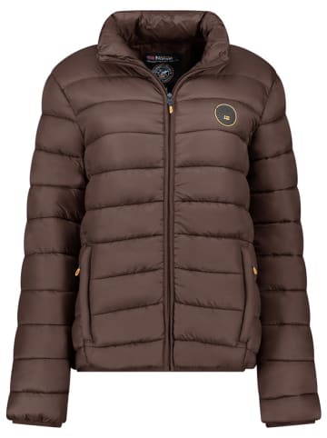 Geographical Norway Doorgestikte jas "Atikamap" donkerbruin