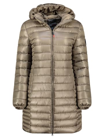Geographical Norway Płaszcz pikowany "Annecy" w kolorze szarobrązowym