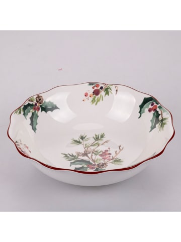 Villa d´Este Salaterka "Vintage Xmas" w kolorze białym ze wzorem - Ø 22 cm