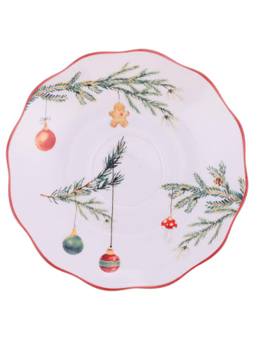 Villa d´Este 2er-Set: Kaffeetassen ''Rametto'' in Weiß/ Grün/ Rot - 100 ml