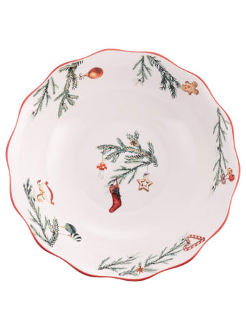 Villa d´Este Salatschüssel ''Rametto'' in Weiß/ Grün/ Rot - Ø 22,5 cm