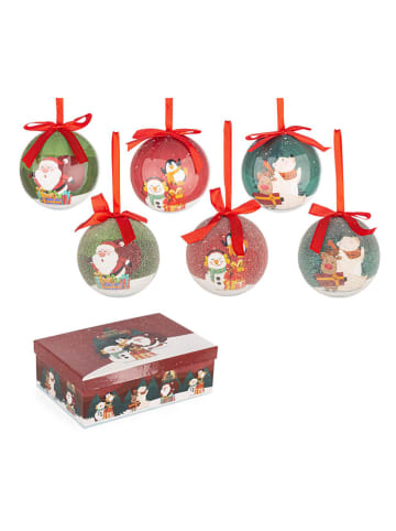 Bizzotto Christbaumkugeln "Blaine" in Bunt - Ø 7,5 cm - 6 Stück