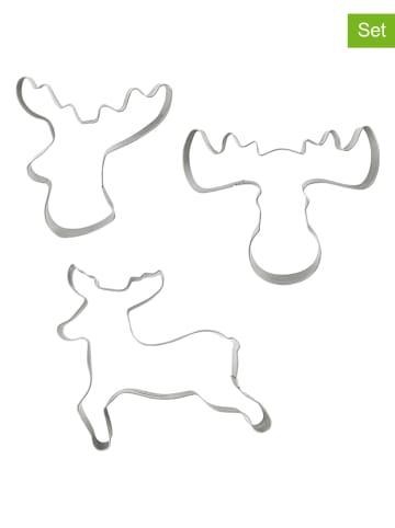 Dr. Oetker 3-delige set: roestvrijstalen bakvormpjes "Hert & Hertenkop"