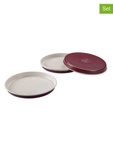 Dr. Oetker 4er-Set: Schichtkuchen-Backformen in Dunkelrot- Ø 17 cm