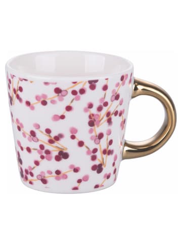 Villa d´Este Kubki (6 szt.) "Holly" w kolorze czerwono-zielono-białym do kawy - 90 ml