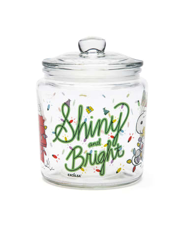 Trendy Kitchen by EXCÉLSA Vorratsglas "Shiny Ans Bright" in Transparent/ Grün - 1 l