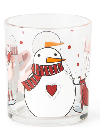 Trendy Kitchen by EXCÉLSA Szklanki (3 szt.) "Snowman" w kolorze biało-czerwonym - 250 ml