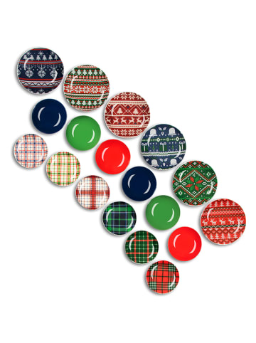 Trendy Kitchen by EXCÉLSA 18-częściowy zestaw "Fall Winter" w kolorze niebiesko-czerwonym