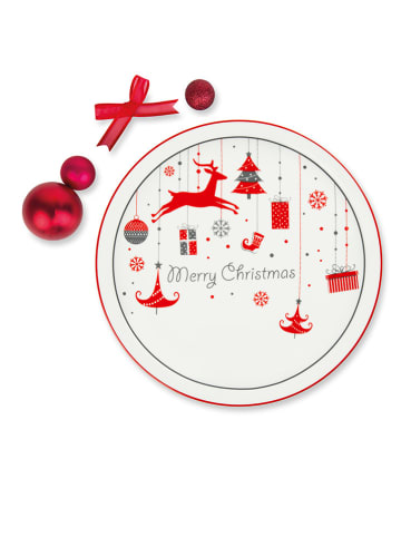 Trendy Kitchen by EXCÉLSA Talerze (6 szt.) w kolorze bało-czerwonym do serwowania - Ø 31 cm