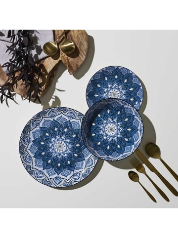 Ethnical Life 12-delig tafelservies "Mandala" blauw