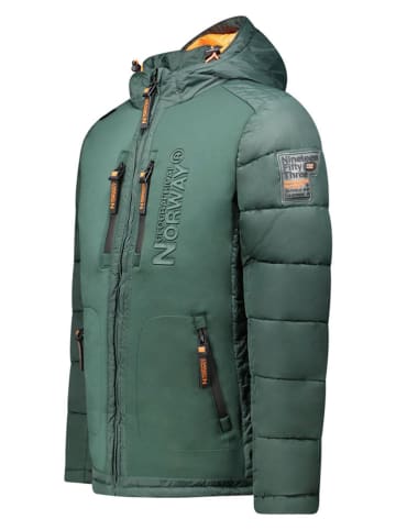 Geographical Norway Steppjacke in Grün/ Orange