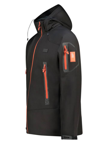Geographical Norway Kurtka softshellowa "Tezip" w kolorze czarno-pomarańczowym