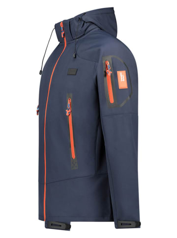 Geographical Norway Softshelljas "Tezip" donkerblauw/oranje